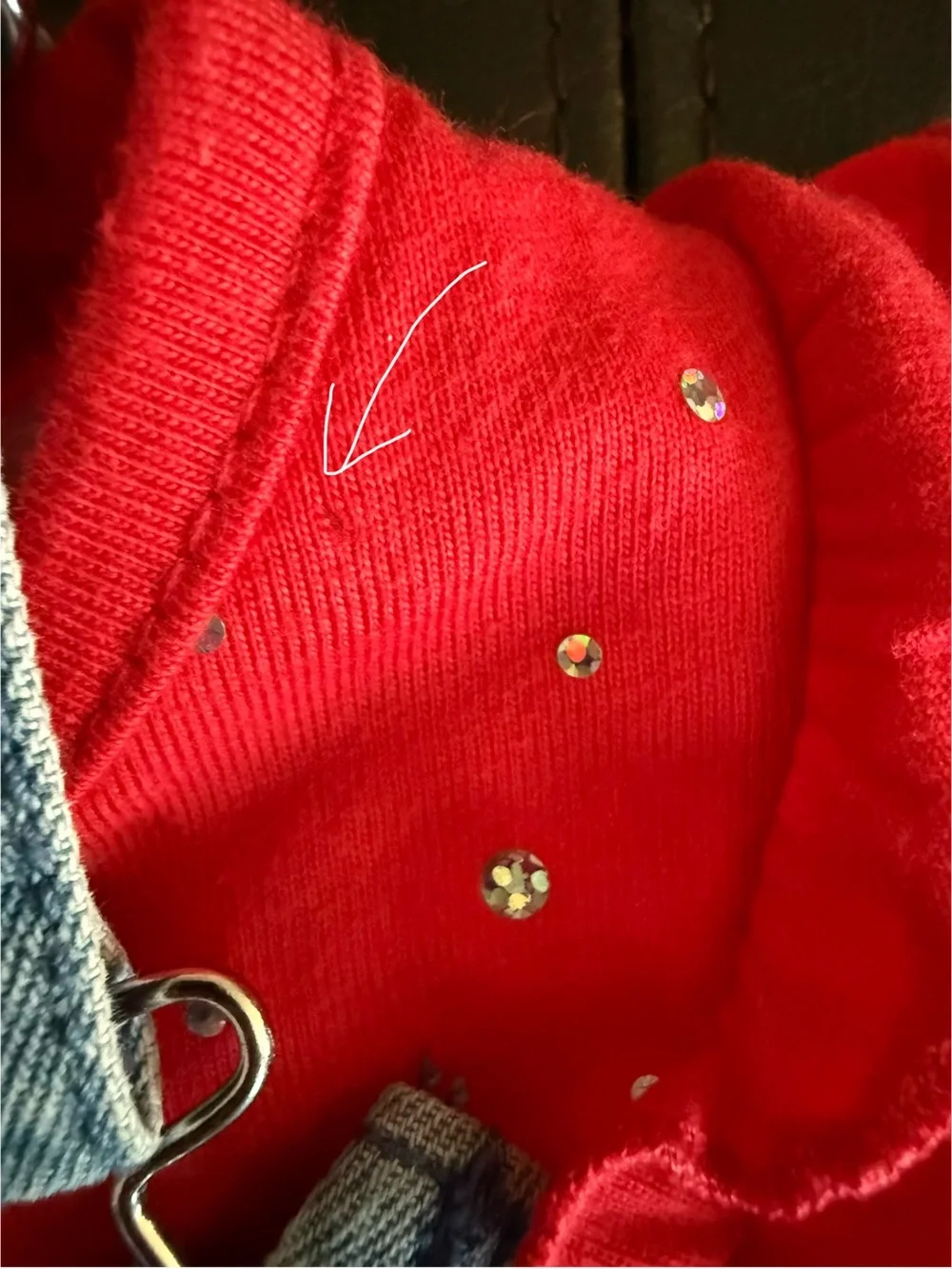Little Lass Denim Cherry Shortalls with Red Tee - Picture 7 of 7
